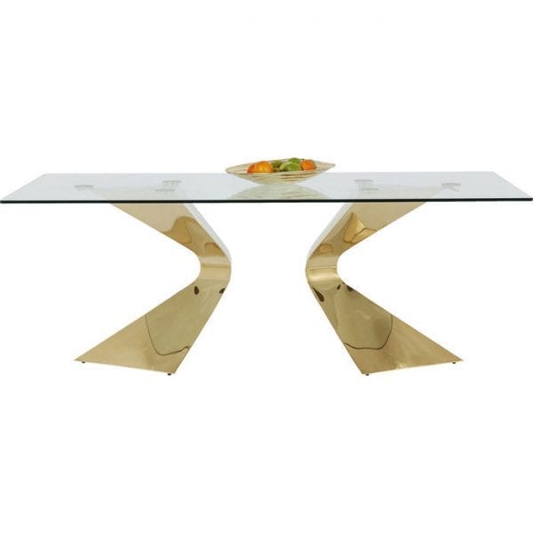 tafel Tafel Gloria Gold 200x100cm Kare Design tafels - 81543 - Lowik Meubelen