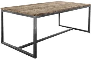 Eettafel 180x90 Kempton Uitgevoerd in Canyon wood met zwart metalen frame.