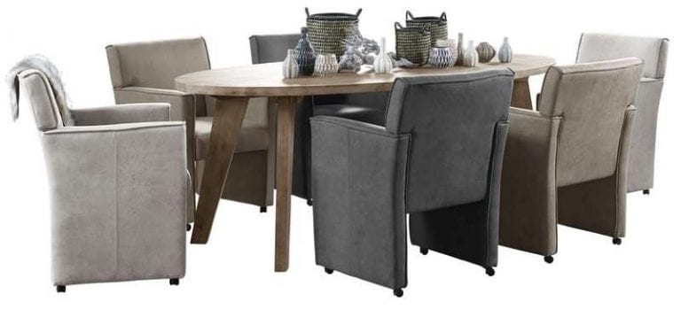 Eettafel Bassano ovaal rough warm grey € 399, ⋆ Pronto Wonen ⋆ Löwik