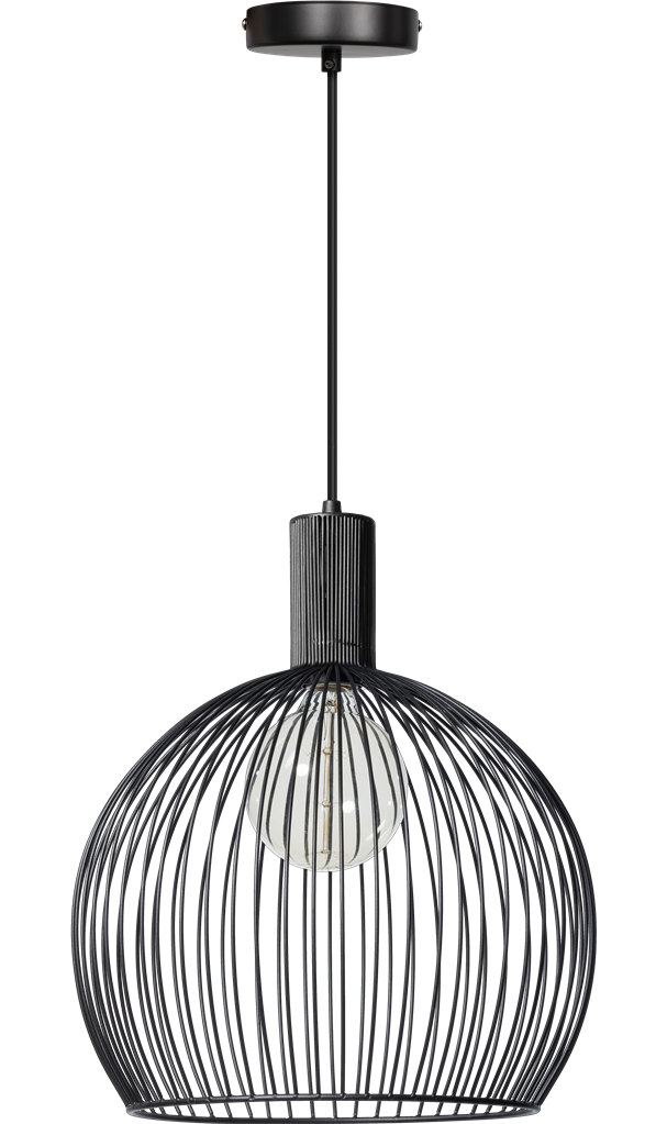 Wire Draden hanglamp 1 lichts zwart d:40cm - Modern - ETH - 2 jaar garantie