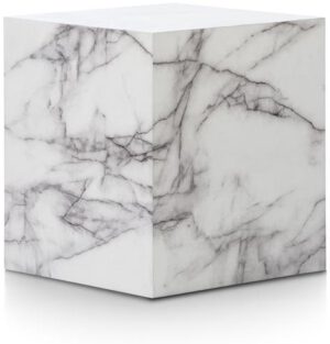 COCO maison Marble look bijzettafel H50cm - wit  Woonaccessoire