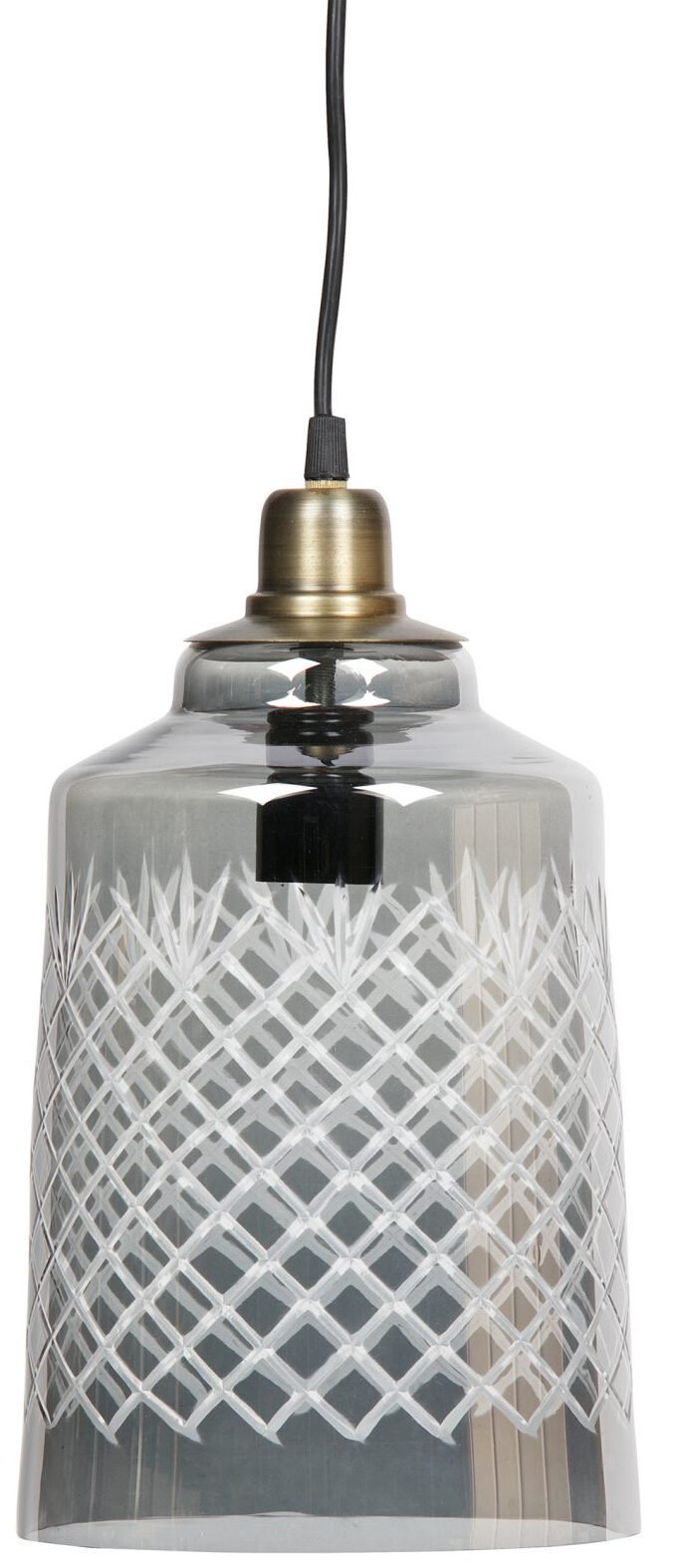 BePureHome Engrave Hanglamp L - Glas - Grijs - 33x19