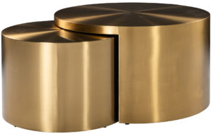 Richmond Interiors Salontafel Big & Rich set van 2 brushed gold (Brushed Gold) Brushed Gold Salontafel