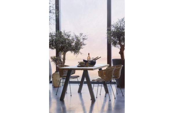 WOOOD Tablo Outdoor Eettafel Naturel Met A-poot Metaal Natural/black Eettafel