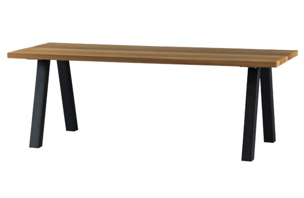 WOOOD Tablo Outdoor Eettafel Naturel Met A-poot Metaal Natural/black Eettafel