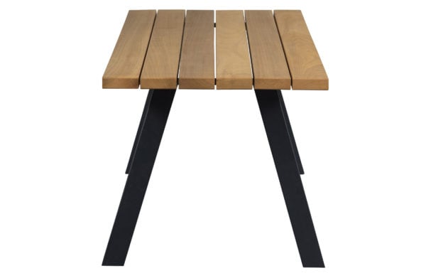 WOOOD Tablo Outdoor Eettafel Naturel Met A-poot Metaal Natural/black Eettafel