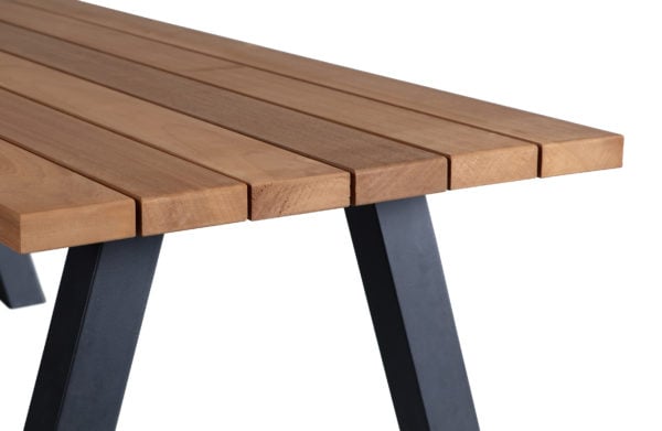 WOOOD Tablo Outdoor Eettafel Naturel Met A-poot Metaal Natural/black Eettafel