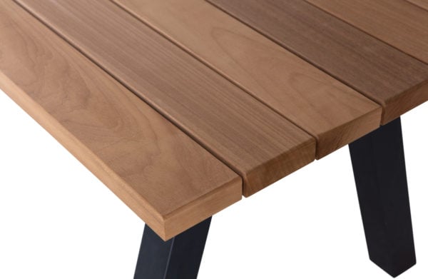 WOOOD Tablo Outdoor Eettafel Naturel Met A-poot Metaal Natural/black Eettafel