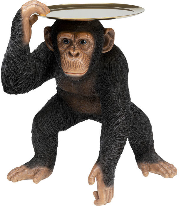 Beeld Figurine Playing Chimp Butler Black - 52cm