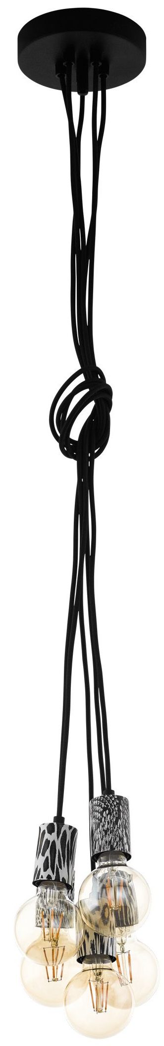 EGLO Couldsdon - Hanglamp - 5 x E27 - Tros - zwart/wit
