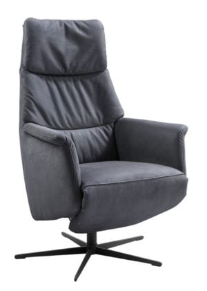 INHOUSE Relaxfauteuil Pomonti M antraciet leer Antraciet Fauteuil