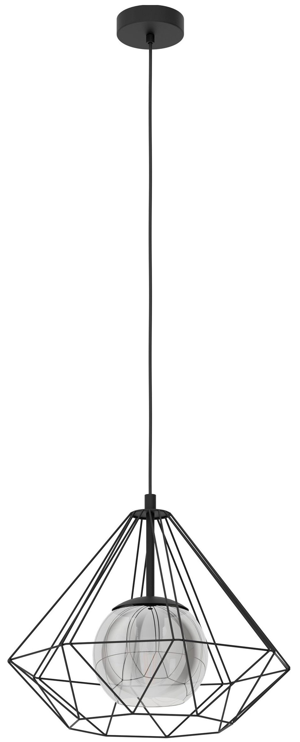 EGLO Vernham - Hanglamp - E27 - Ø 44,5 cm - Zwart