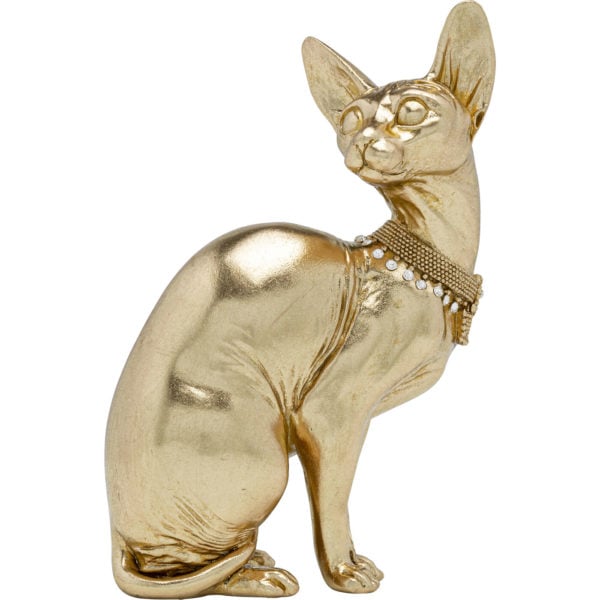 Beeld Sitting Cat Audrey Gold 27cm Kare Design Beeld 53547