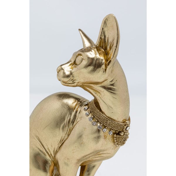 Beeld Sitting Cat Audrey Gold 27cm Kare Design Beeld 53547