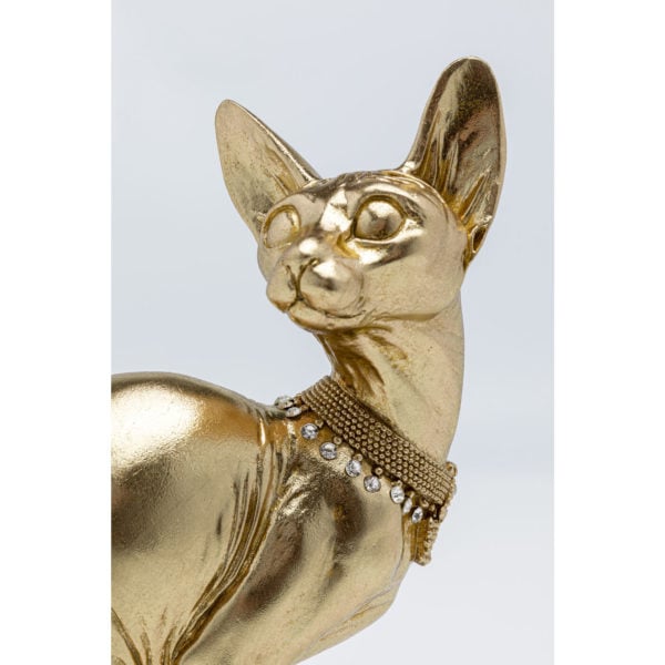 Beeld Sitting Cat Audrey Gold 27cm Kare Design Beeld 53547