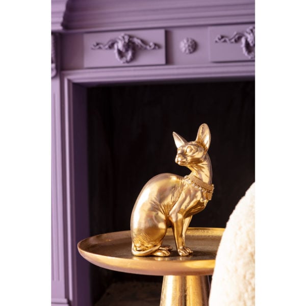 Beeld Sitting Cat Audrey Gold 27cm Kare Design Beeld 53547