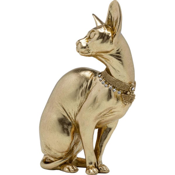 Beeld Sitting Cat Audrey Gold 27cm Kare Design Beeld 53547