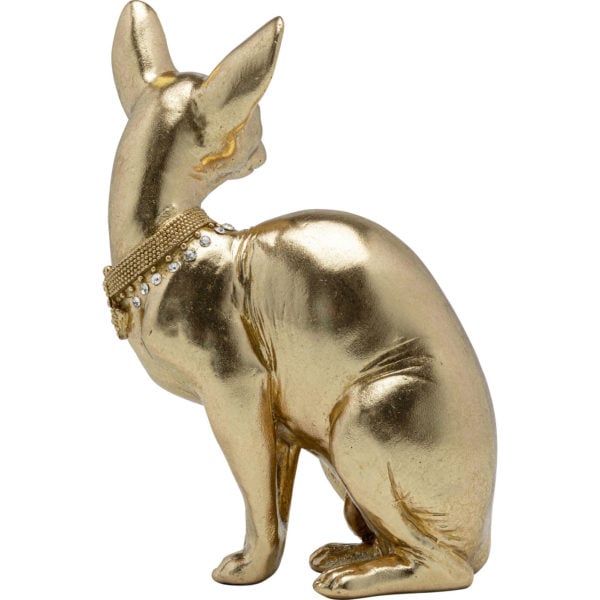 Beeld Sitting Cat Audrey Gold 27cm Kare Design Beeld 53547