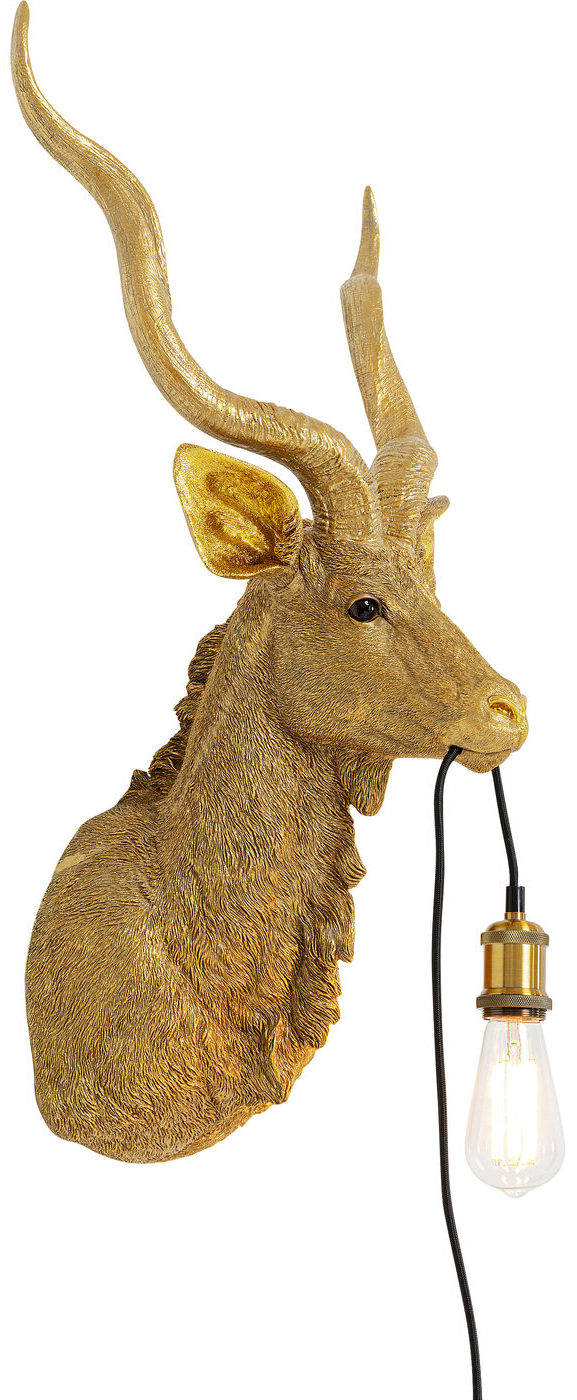 KARE Animal Goat wandlamp van polyresin, goud