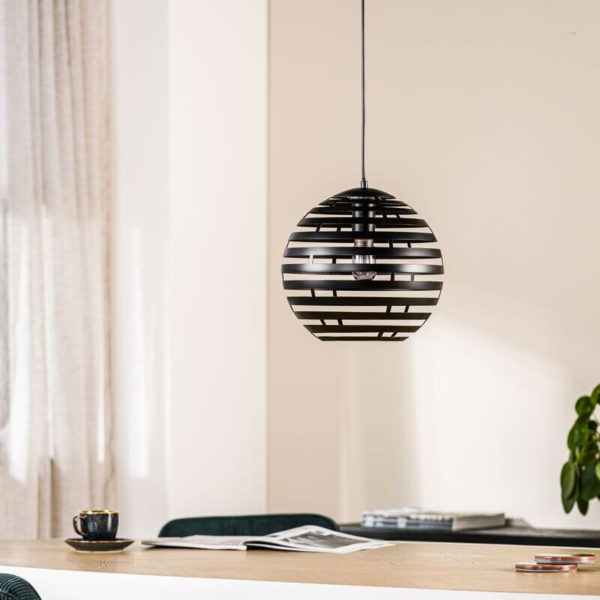 Pronto Wonen Hanglamp Fiorenza Ø 30 cm zwart staal Zwart Lamp