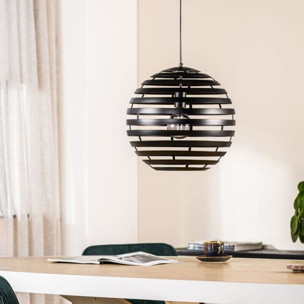 Pronto Wonen Hanglamp Fiorenza Ø 40 cm zwart staal Zwart Lamp