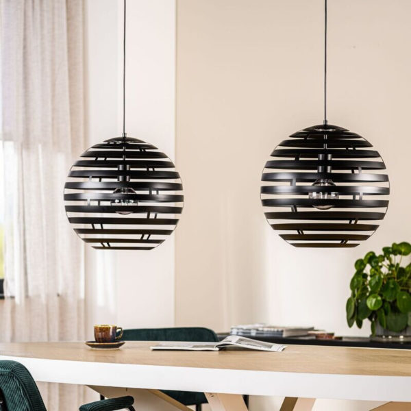 Pronto Wonen Hanglamp Fiorenza Ø 40 cm zwart staal Zwart Lamp