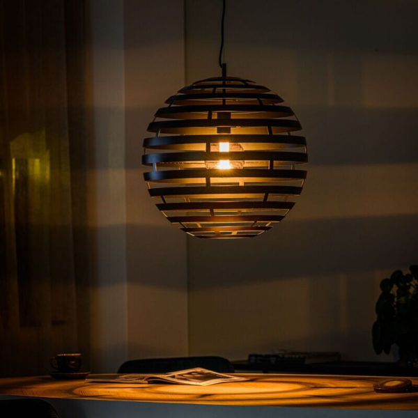 Pronto Wonen Hanglamp Fiorenza Ø 50 cm zwart staal Zwart Lamp