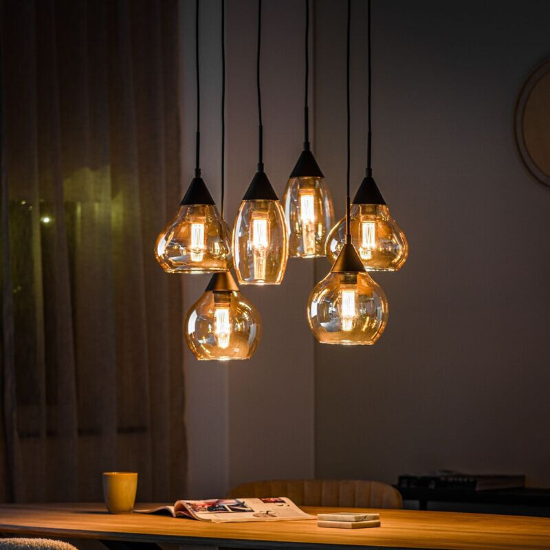 Hanglamp glas – amber zwart – € 269,- ⋆ Pronto Wonen ⋆ Meubelen