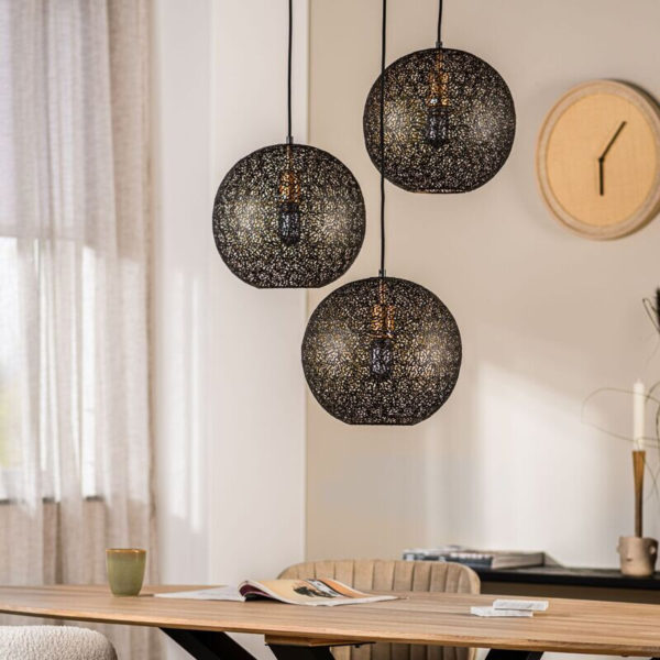 Pronto Wonen Hanglamp Tossica Ø 30 cm zwart staal Zwart Lamp