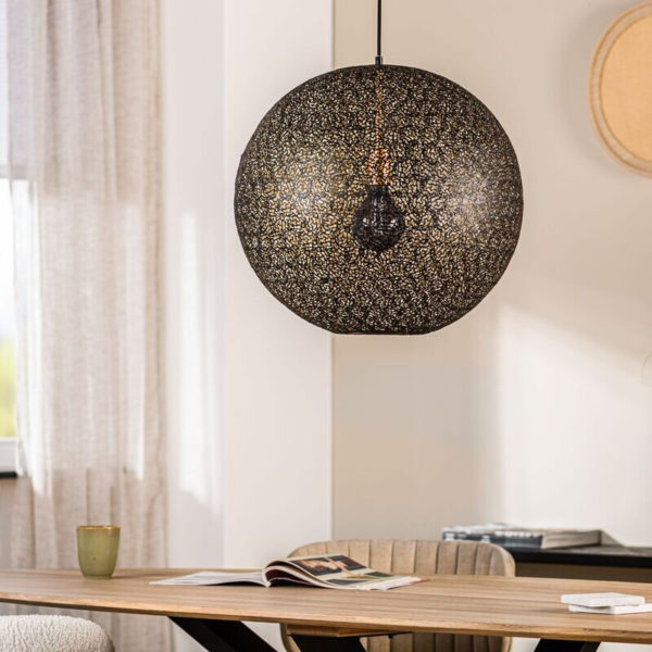 Pronto Wonen Hanglamp Tossica Ø 50 cm zwart staal Zwart Lamp