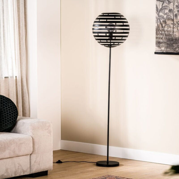 Pronto Wonen Vloerlamp Fiorenza Ø 40 cm zwart staal Zwart Lamp