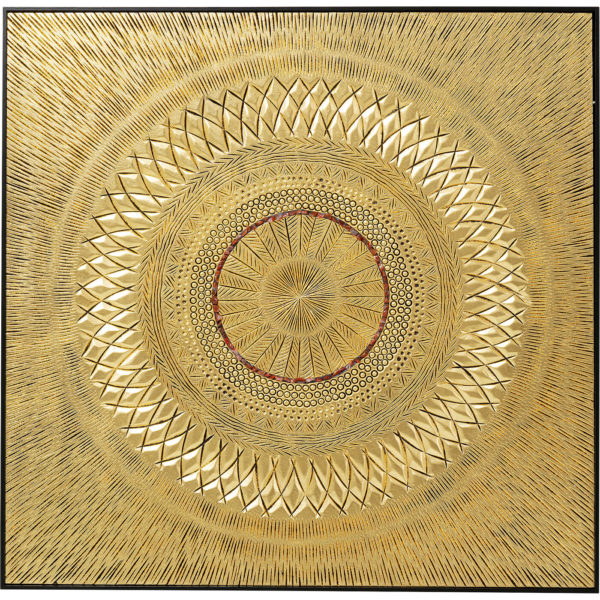 Object Schilderij Art Geometric Circle Gold 120x120cm Kare Design Beeld 52767