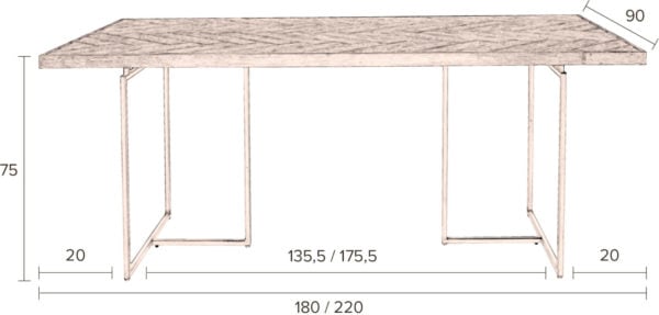 Tafel Class 180x90 Dutchbone Eettafel ZVR2100013