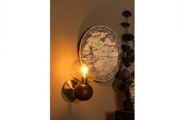 BePureHome Babble Wandlamp Glas Walnoot Bruin