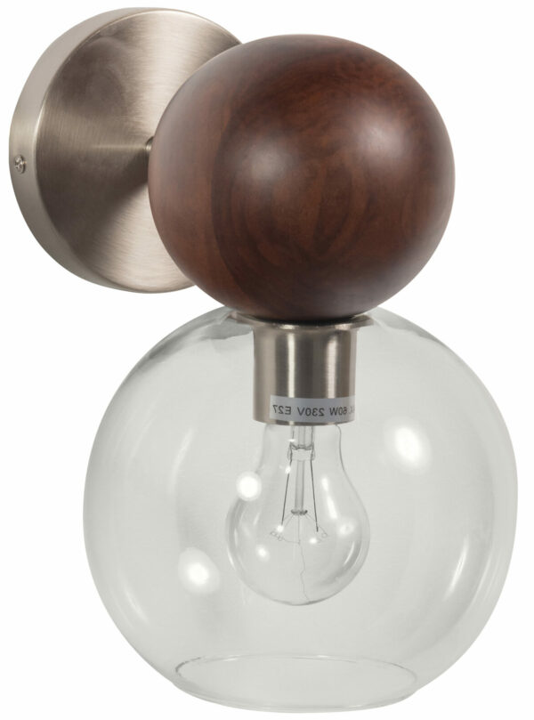 BePureHome Babble Wandlamp Glas Walnoot Bruin