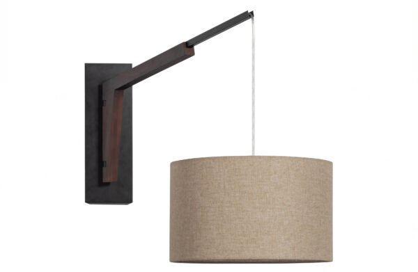 BePureHome Brim Wandlamp Met Kap Hout/rattan Naturel Bruin