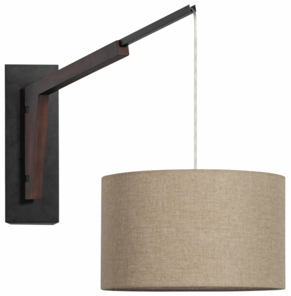 BePureHome Brim Wandlamp Met Kap Hout/rattan Naturel Bruin