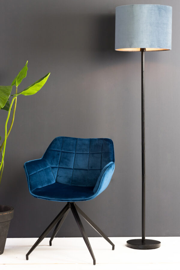 Eetkamerstoel Jaimy - Velvet Blauw+zwart Light & Living Eetkamerstoel 6755372