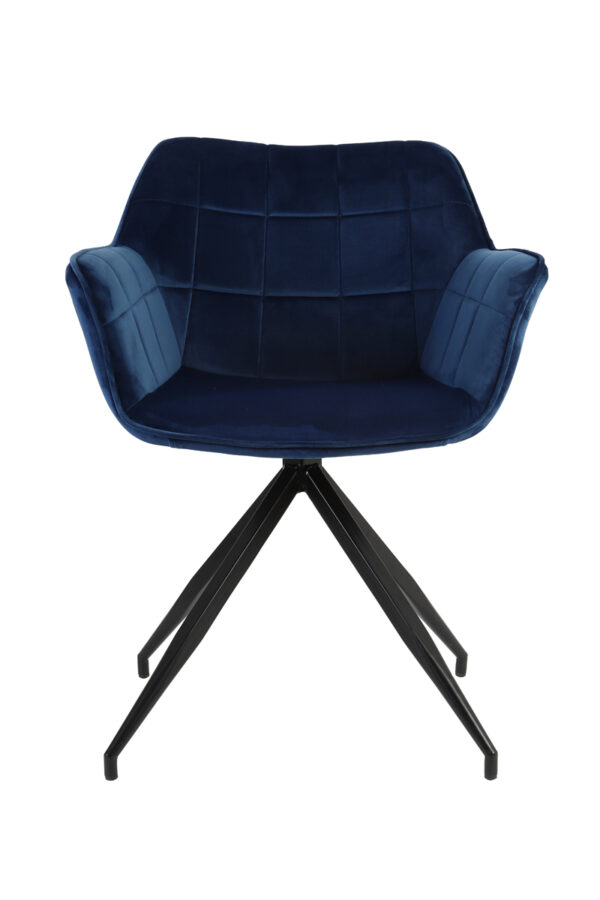 Eetkamerstoel Jaimy - Velvet Blauw+zwart Light & Living Eetkamerstoel 6755372