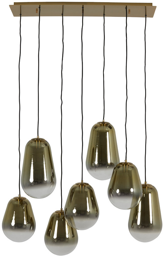 Light&living Hanglamp 7L 100x35x69 cm MAEVE glas goud-helder+goud