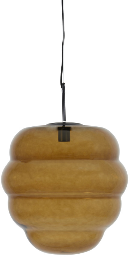 Hanglamp Misty - Glas Bruin+mat Zwart Light & Living Hanglamp 2961364