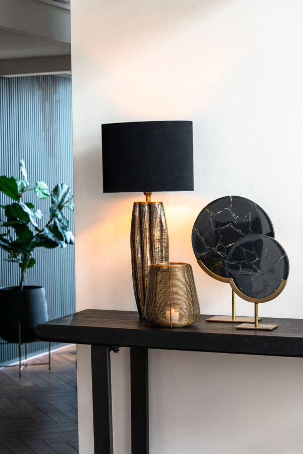 Ornament Gouya - Zwart Agaat+antiek Brons Light & Living Beeld 7417338