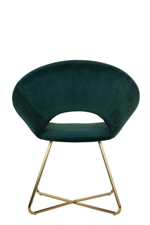 Stoel Charlie - Velvet Donker Groen+goud Light & Living Eetkamerstoel 6755281