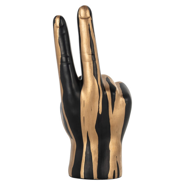 Richmond Interiors Deco object hand peace Zwart Woonaccessoire