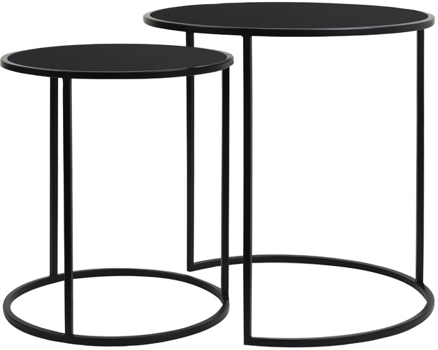 Light & Living Bijzettafel 'Duarte' Set van 2 stuks, kleur Mat Zwart