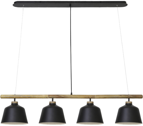 Hanglamp Banu - Hout Zwart Light & Living Hanglamp 2923912