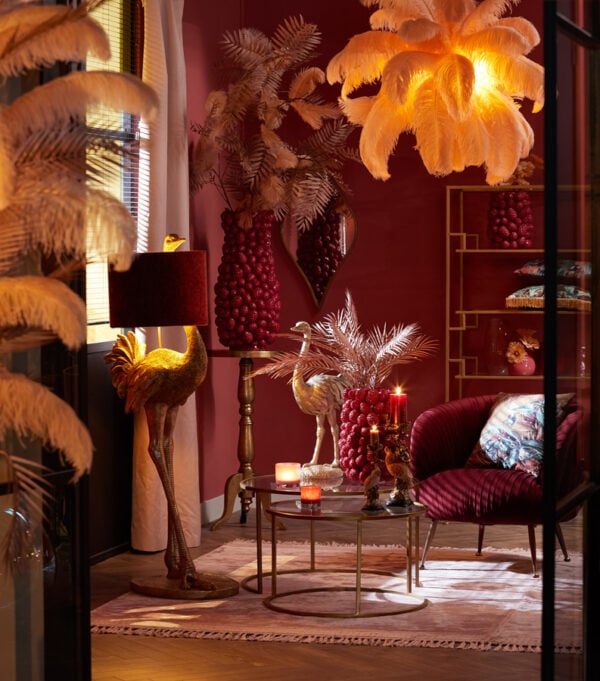 Hanglamp Feather - Goud+perzik Light & Living Hanglamp 2945690