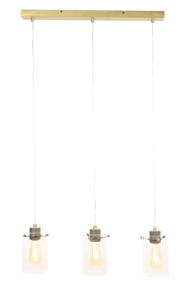 Hanglamp Vancouver - Ant.brons-glas Light & Living Hanglamp 3049618