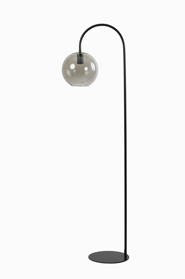 Light & Living Vloerlamp Subar Glas, 158cm - Zwart