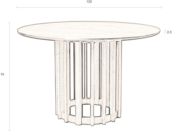 Tafel Barlet 120Ø Walnut Dutchbone Eettafel ZVR2100158